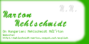 marton mehlschmidt business card